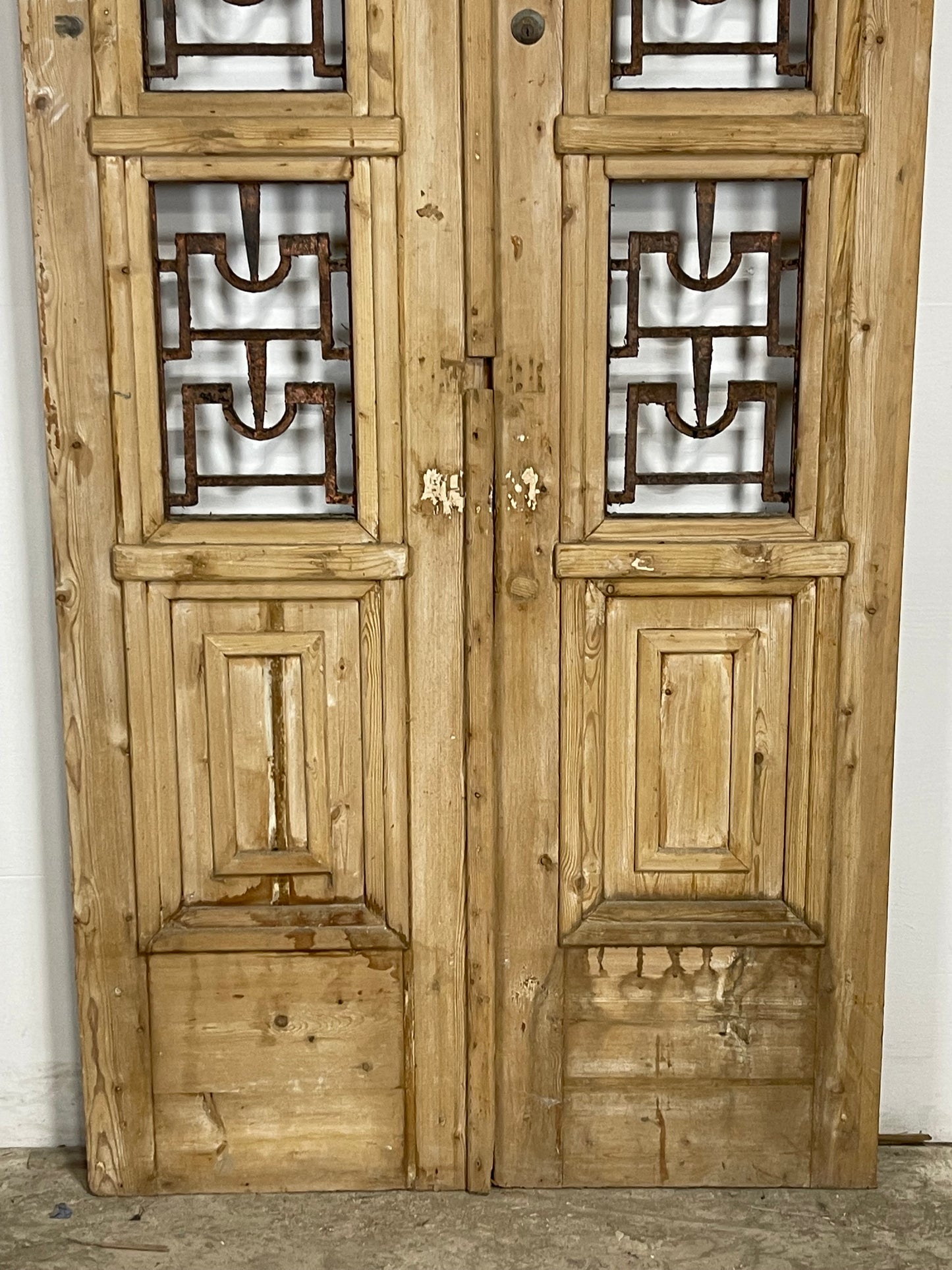 Antique French Panel Doors with Metal (103.5 x 44) M058