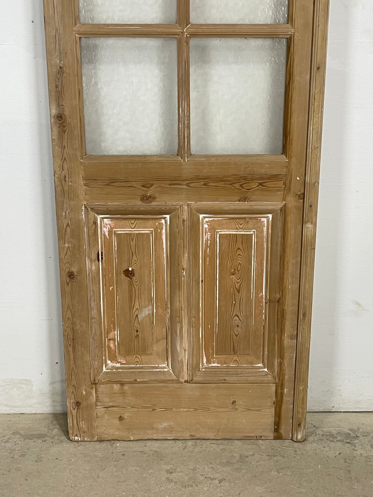 Antique French Panel Door with Glass  (95 x 29.5) M237