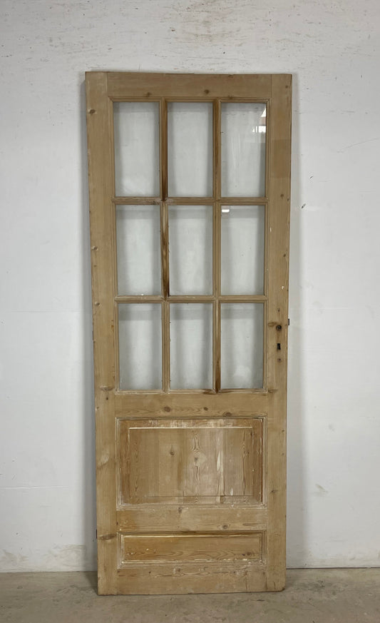 Antique French Panel Door with Glass  (85.5x32) M206