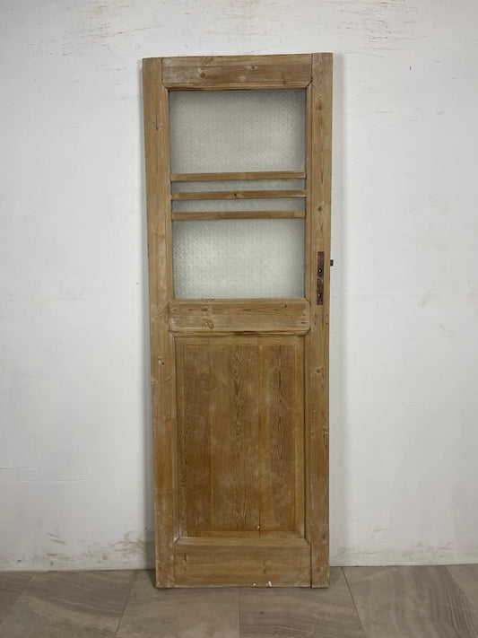 Antique French Panel Door with Glass  (84.5 x 28.5) N194