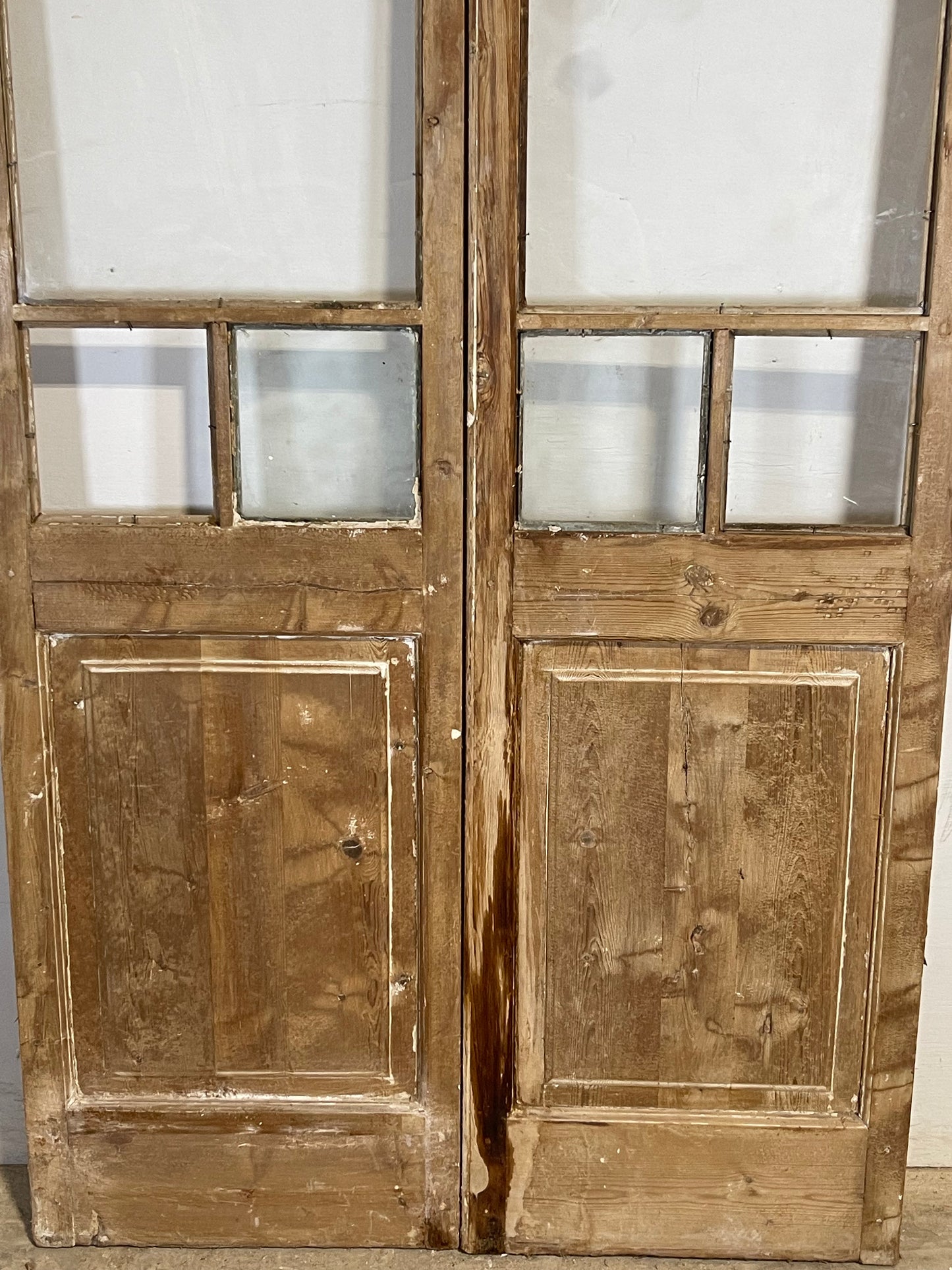 Antique French panel doors with glass (96x46) K338