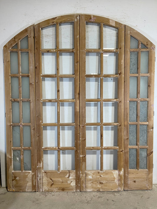 Copy of Antique French Panel Doors with Glass Arched (100.x83.75) L106