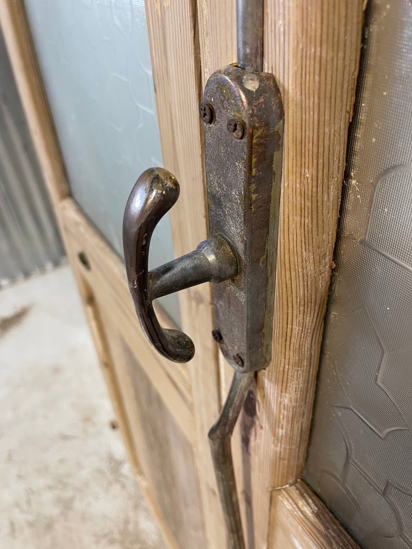 Antique French panel doors with glass (87.75x42.5) L225