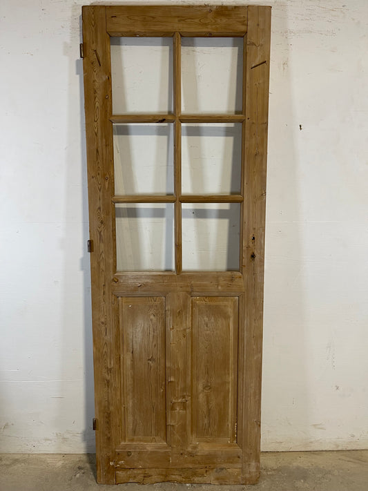 Copy of Antique French Panel Door with Glass  (83x30) L145s