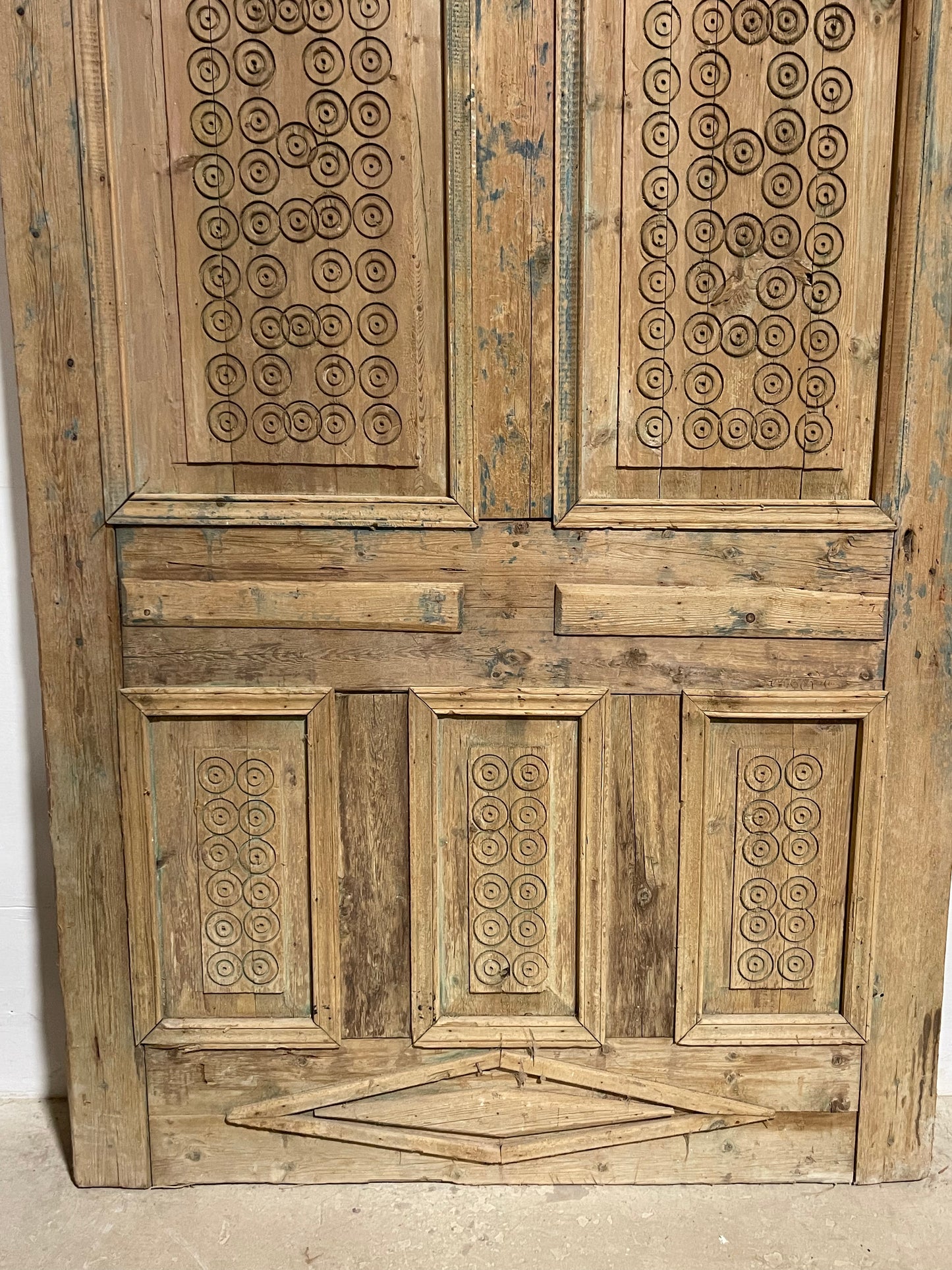 Antique  French Panel Door with Carving  (99x60.5) K003