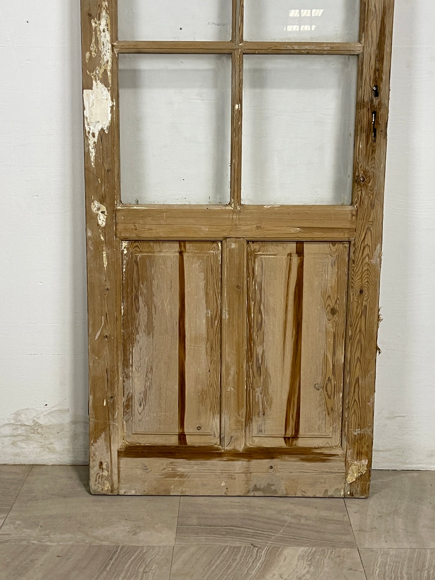 Antique French Panel Door with Glass  (83 x 31)  N159