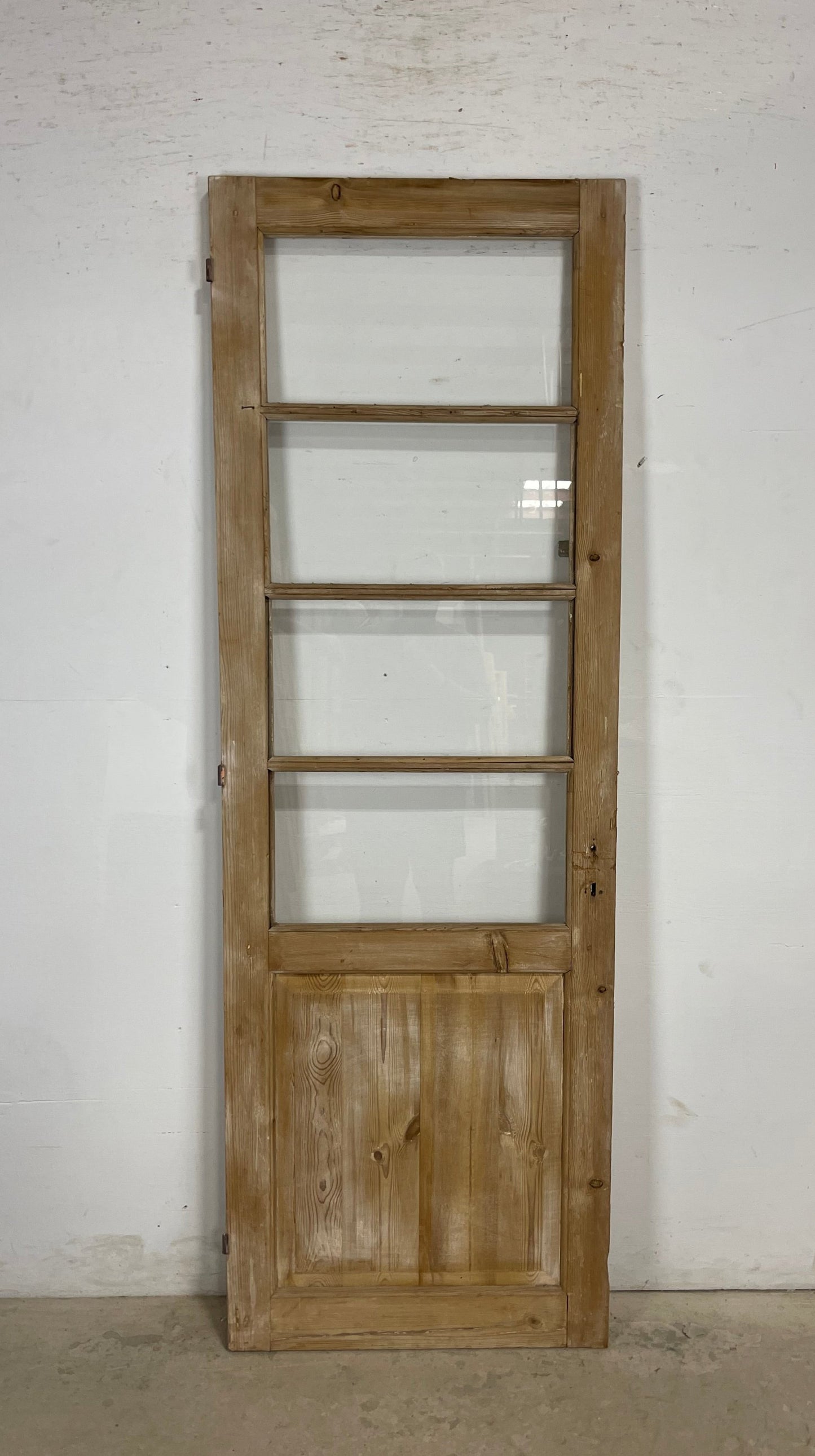 Antique French Panel Door with Glass  (83.5 x 28.25) M230