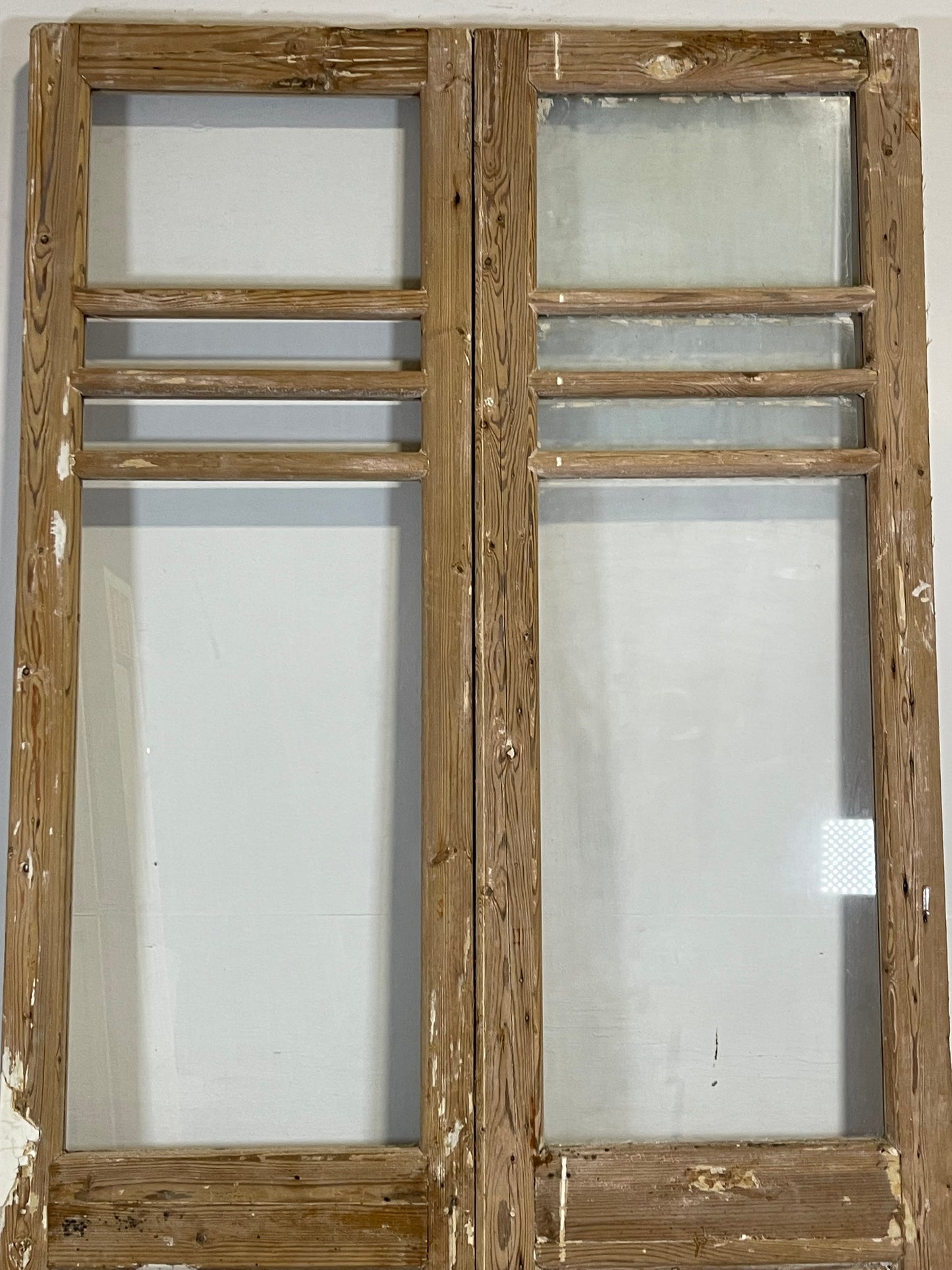 Antique French panel doors with glass (91x43) L205