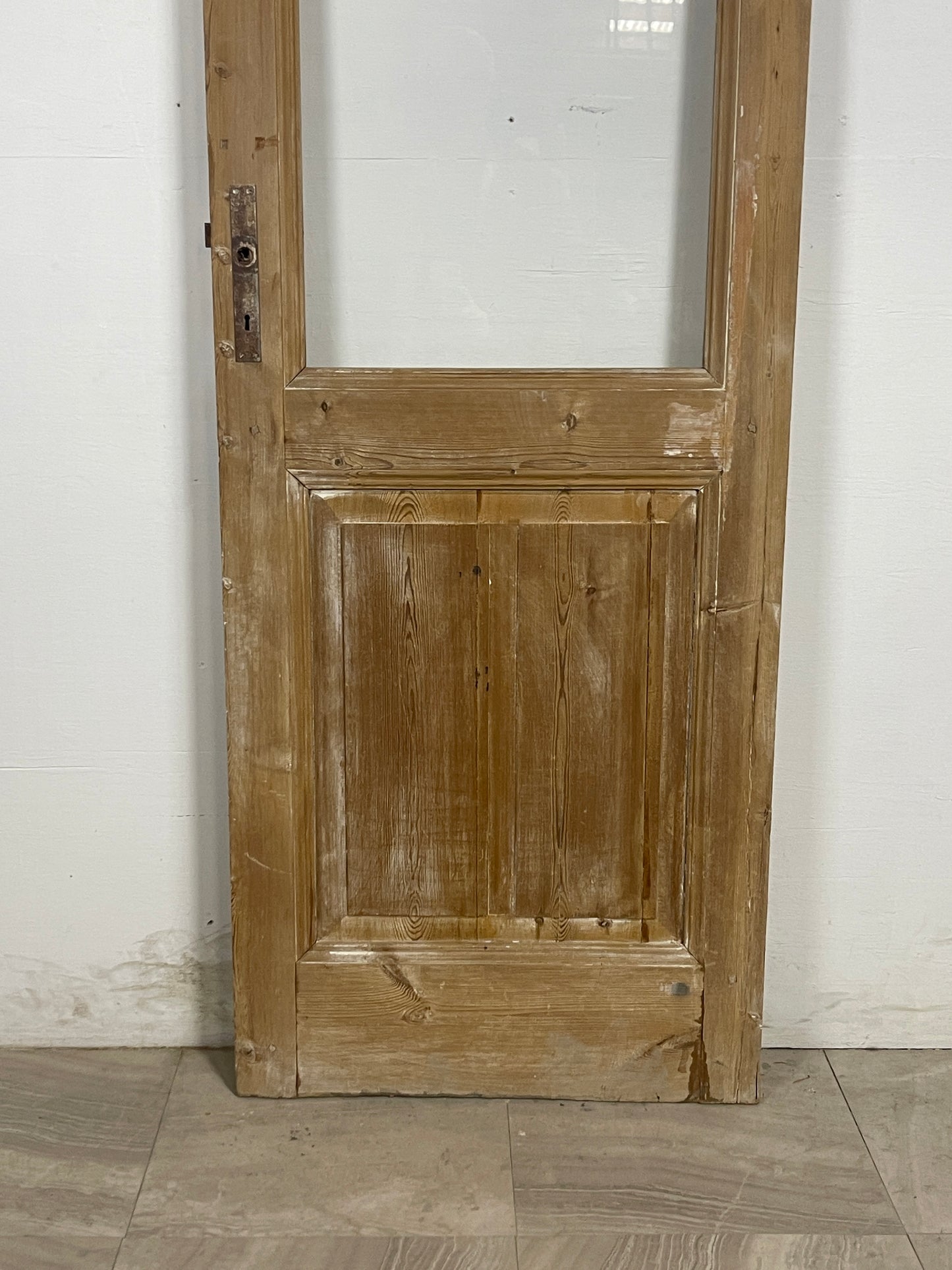 Antique French Panel Door with Glass  (84 x 27.75) N202