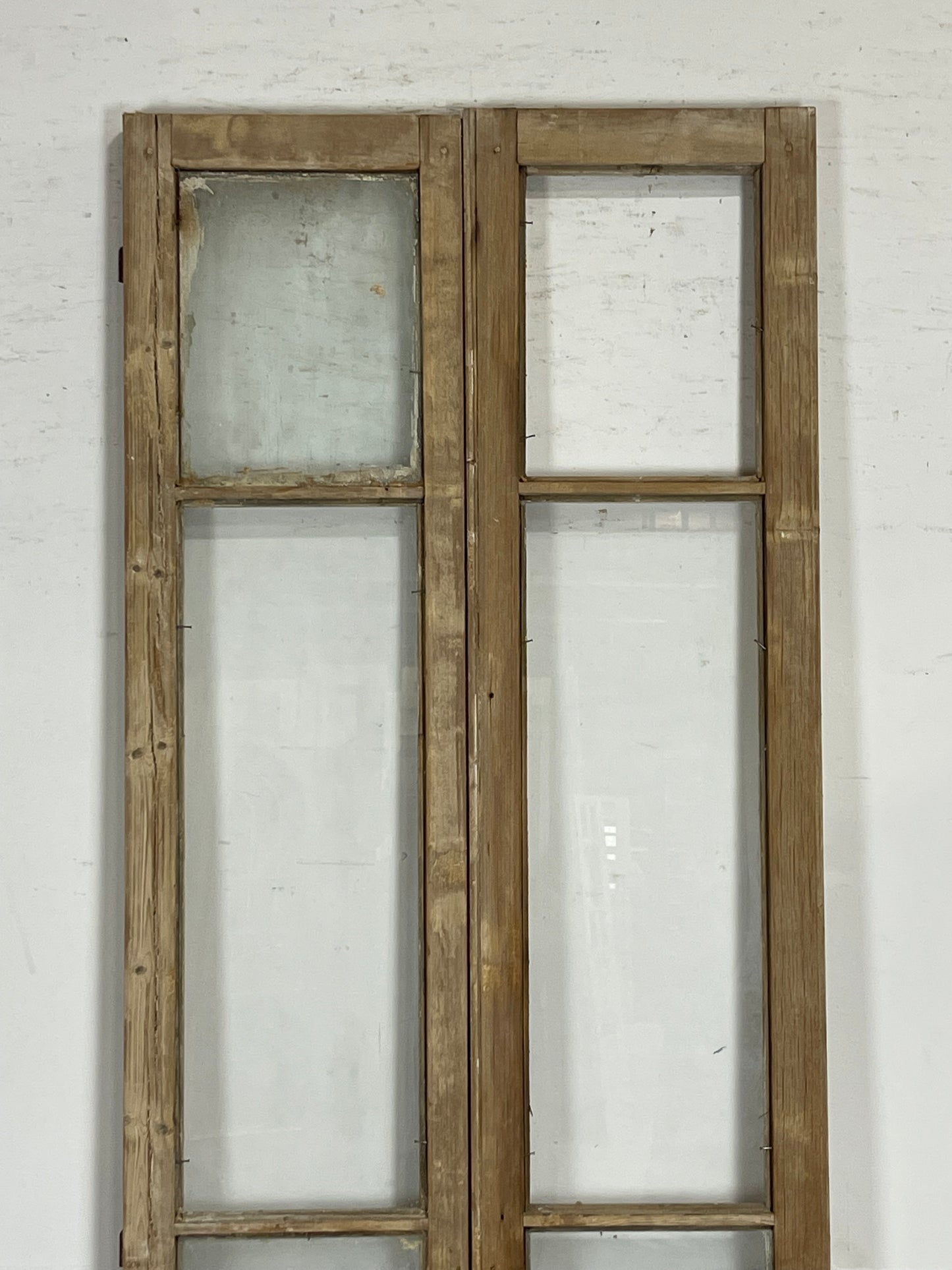 Antique  French Panel Doors with glass (97x29)   M069