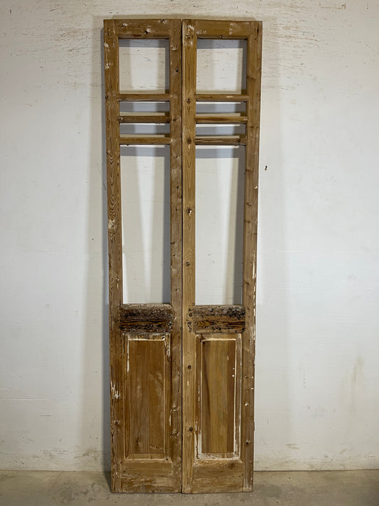 Antique French panel doors with glass (90.5x28.75) L157