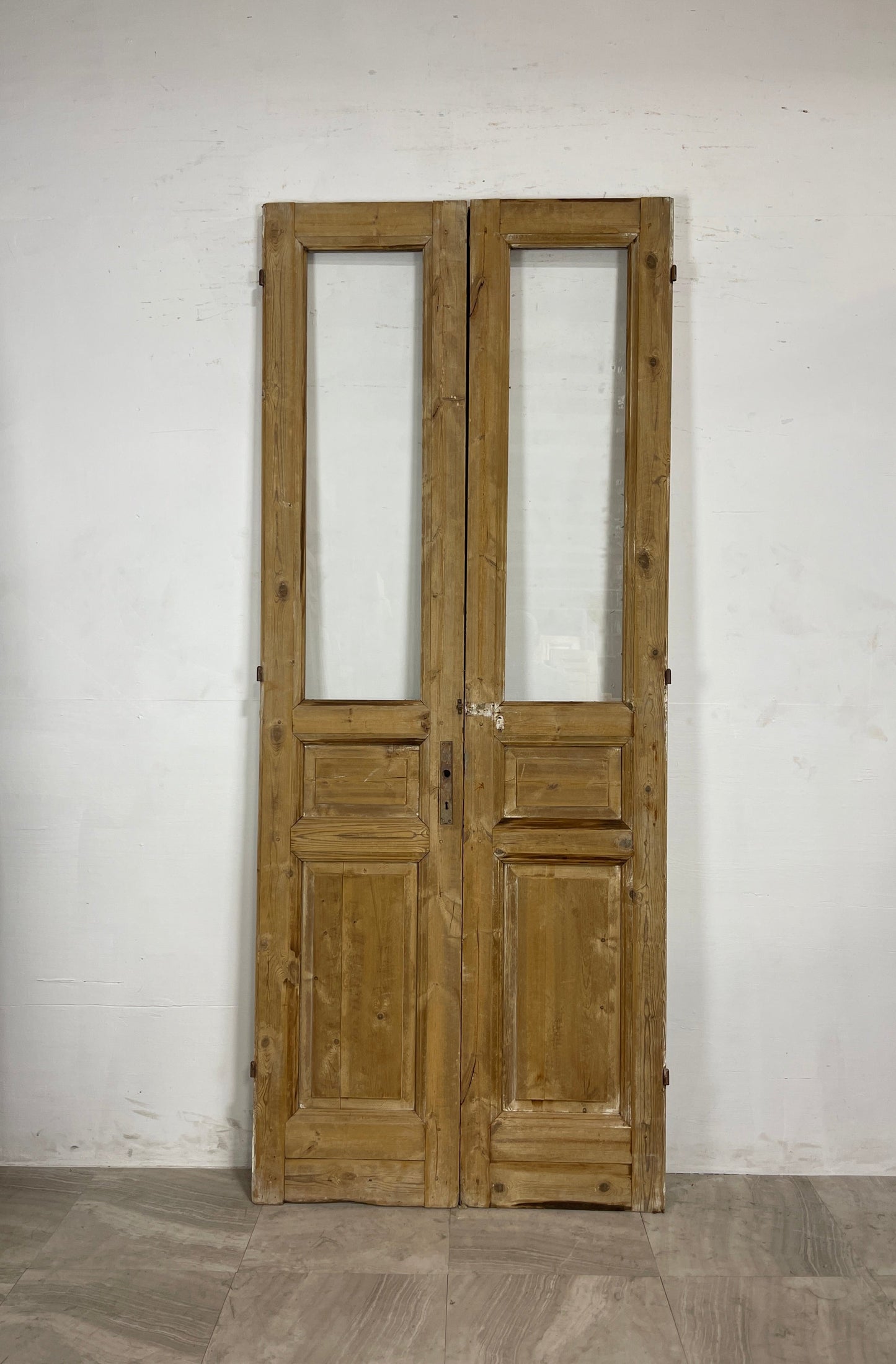 Antique French Panel Doors with Glass   (96.75 x 39.5)   N037