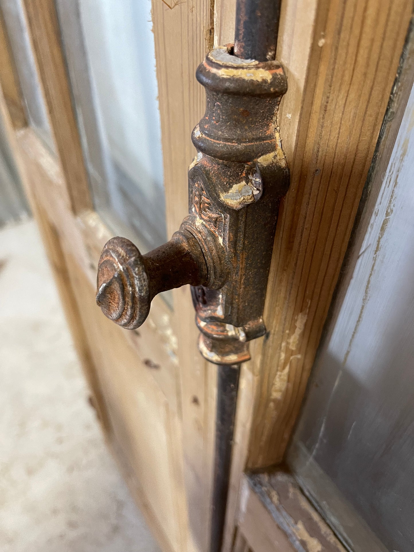 Antique French panel doors with glass (96x43.5) L220