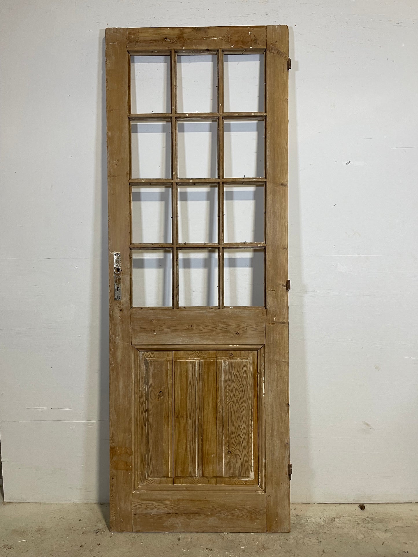 Antique French Panel Door with Glass  (88x31.5) L340