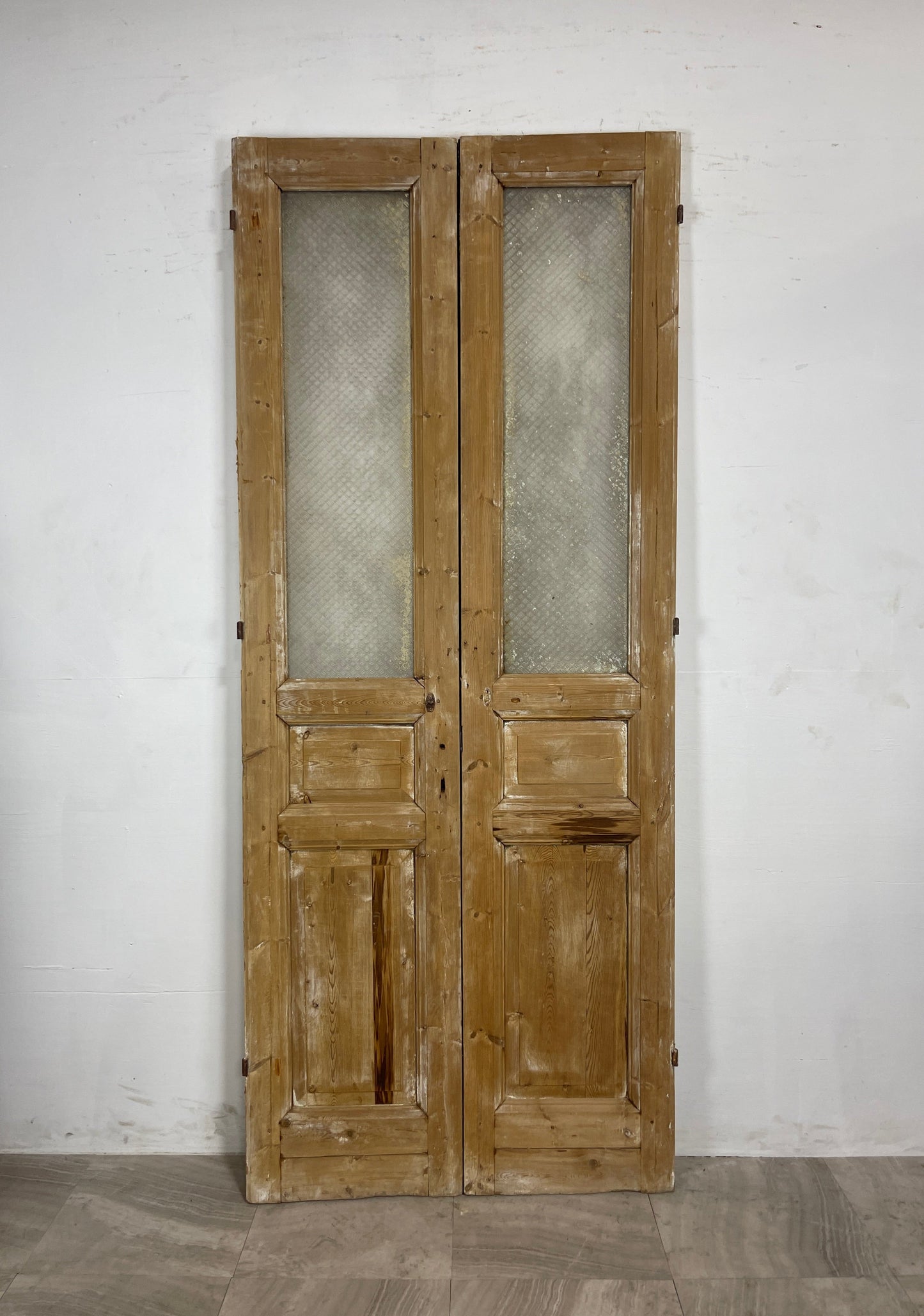 Antique French Panel Doors with Glass   (96.25 x 40)   N035