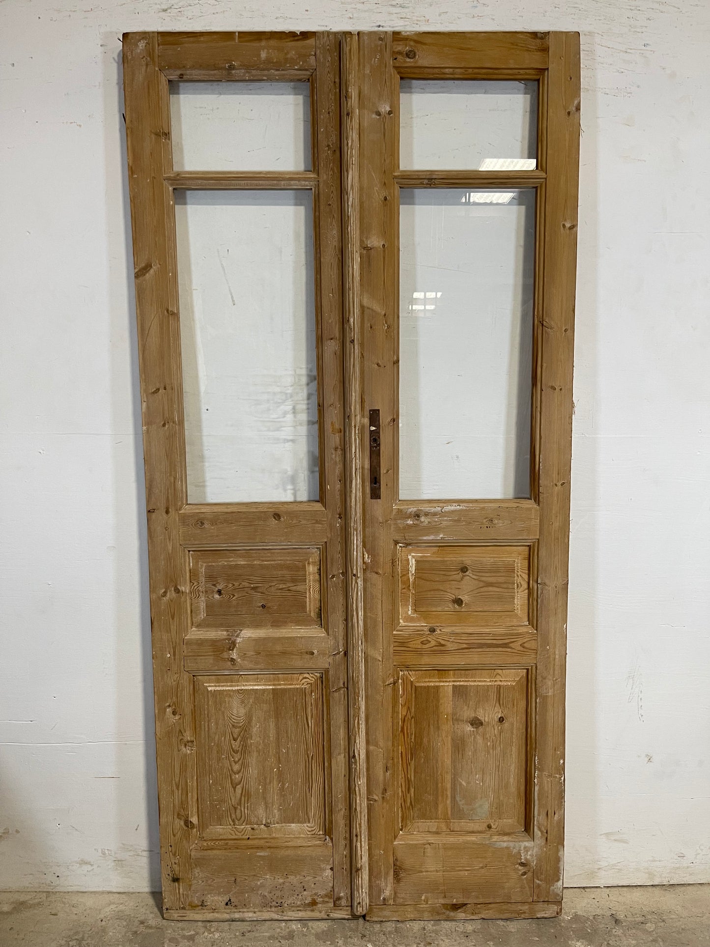 Antique French panel doors with glass (84.25x40) L110