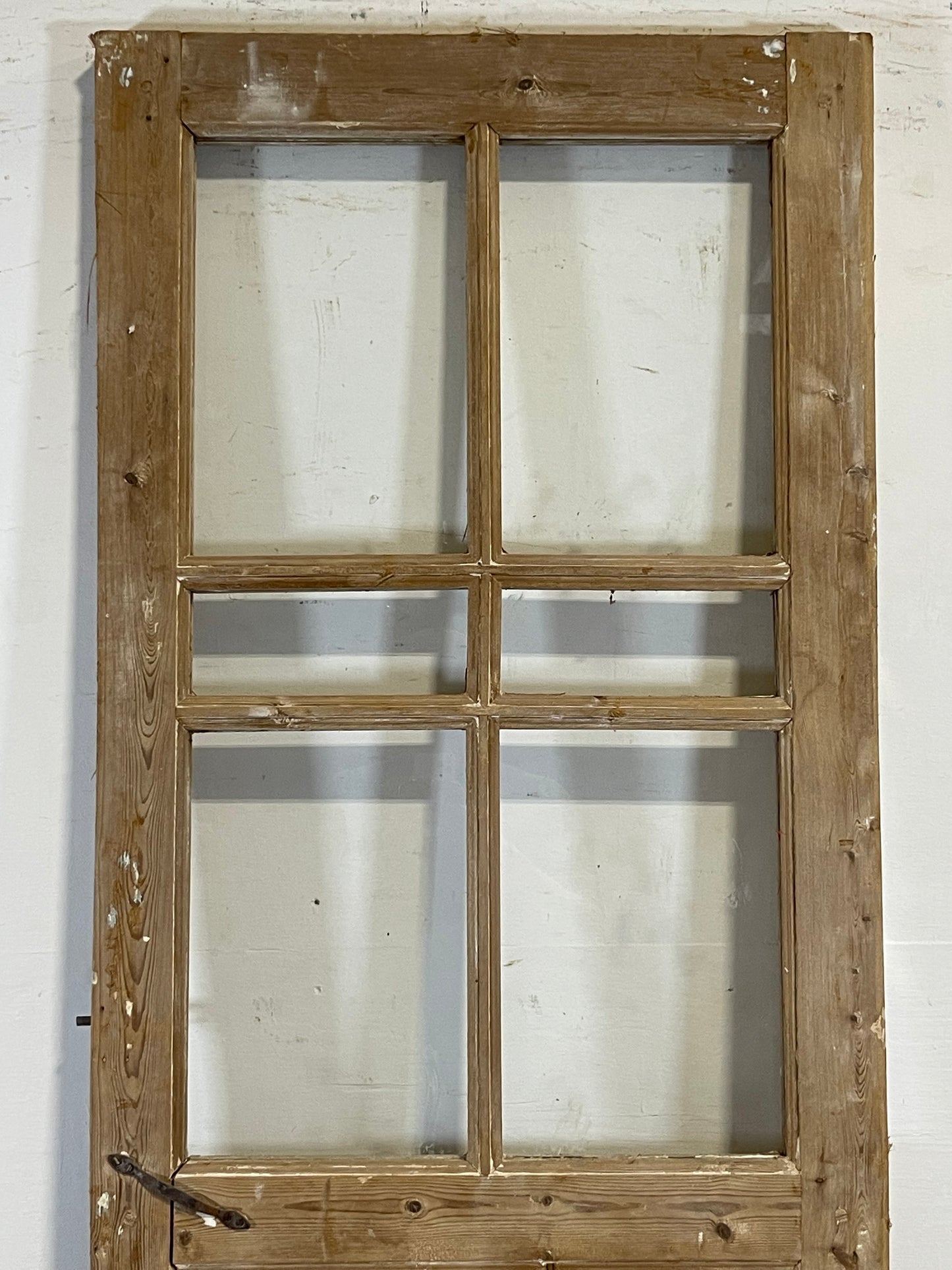 Antique French Panel Door with Glass  (82.75 x 28.5) L136
