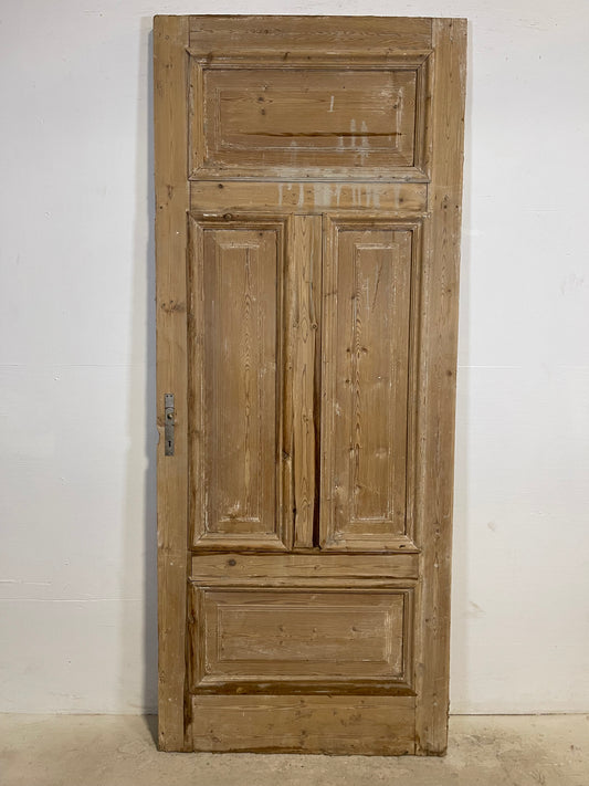 Antique French Panel Door with Glass  (88.25x36) L307