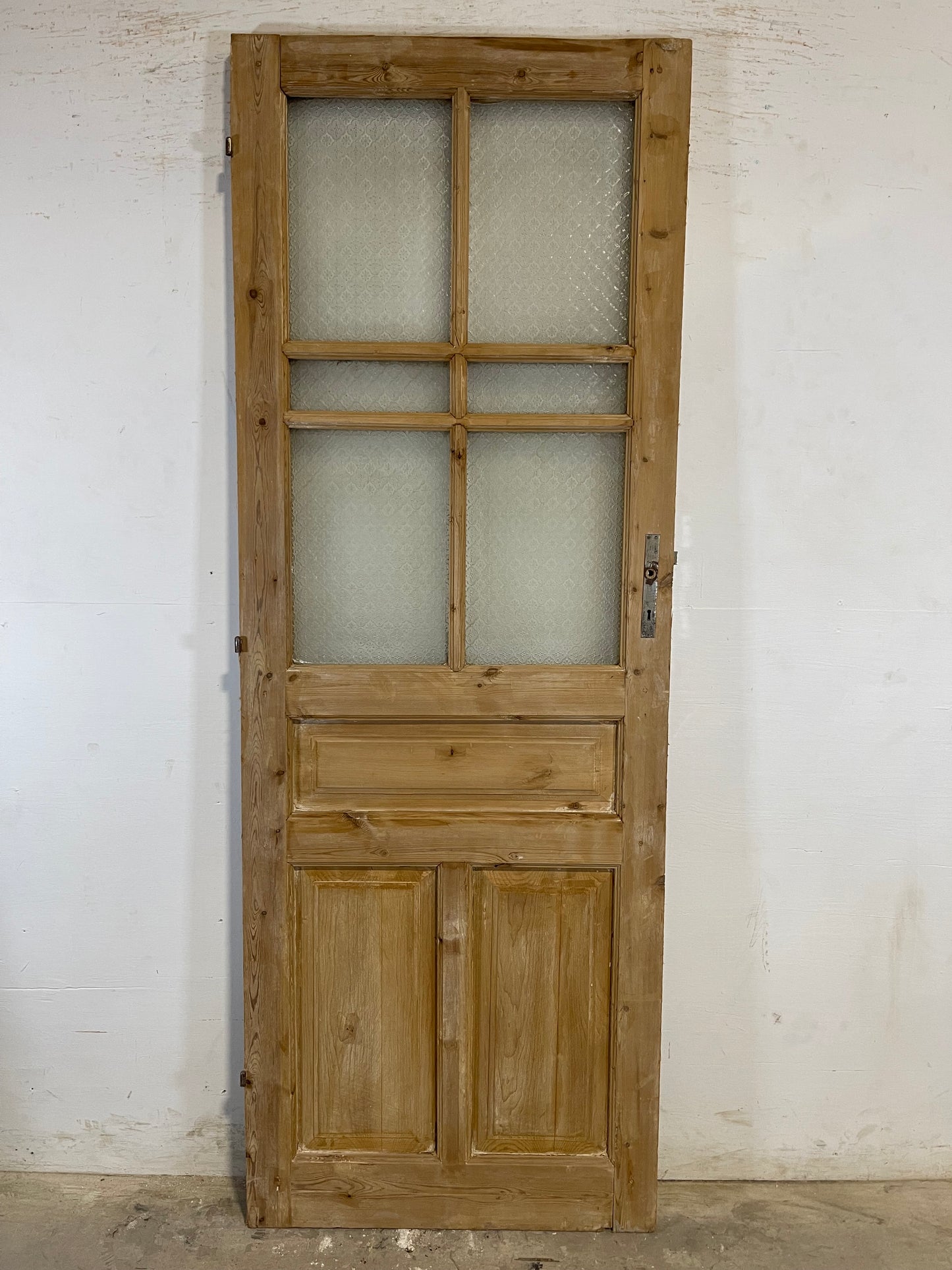 Antique French Panel Door with Glass  (87.5x31.75) L122