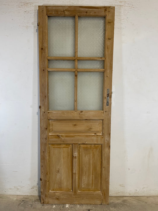 Antique French Panel Door with Glass  (87.5x31.75) L122