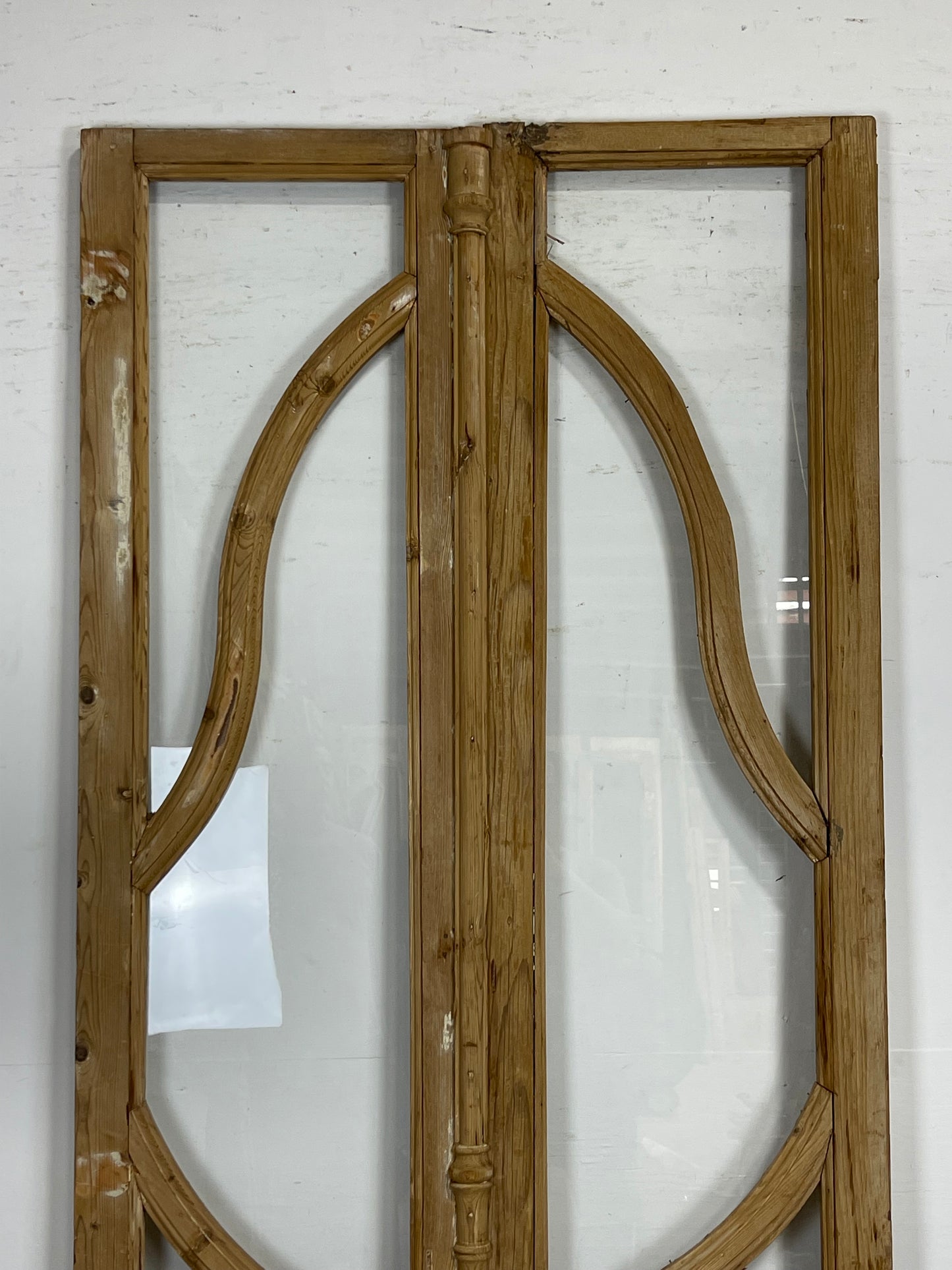 Antique  French Panel Doors with Carving  (97.5 x 48.5) M052 needs new glass