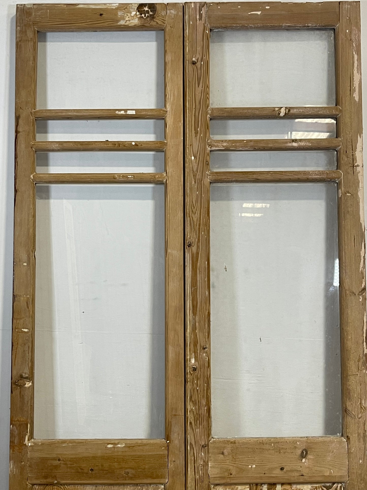 Antique French panel doors with glass (89.75x42.5) L227