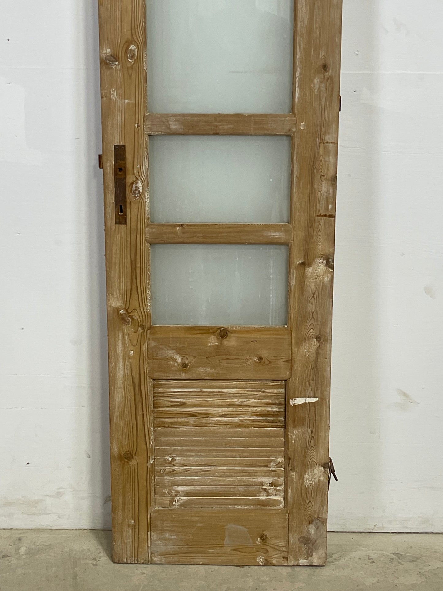 Antique French Panel Door with Glass  (91.75x21.5) L391