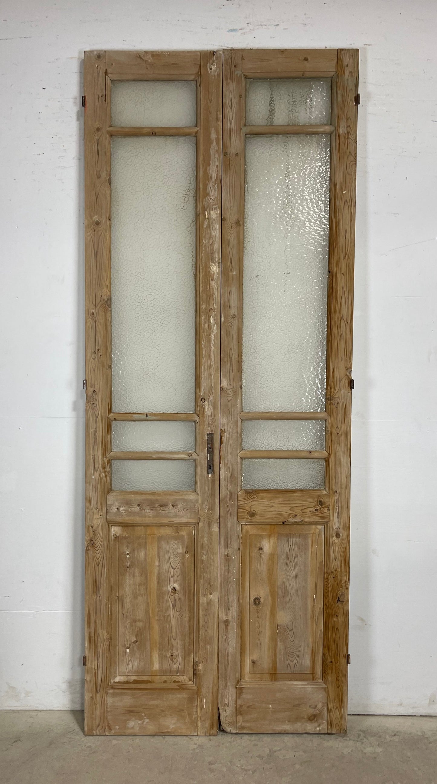 Antique  French Panel Doors with glass (102.25x40.25)   M097