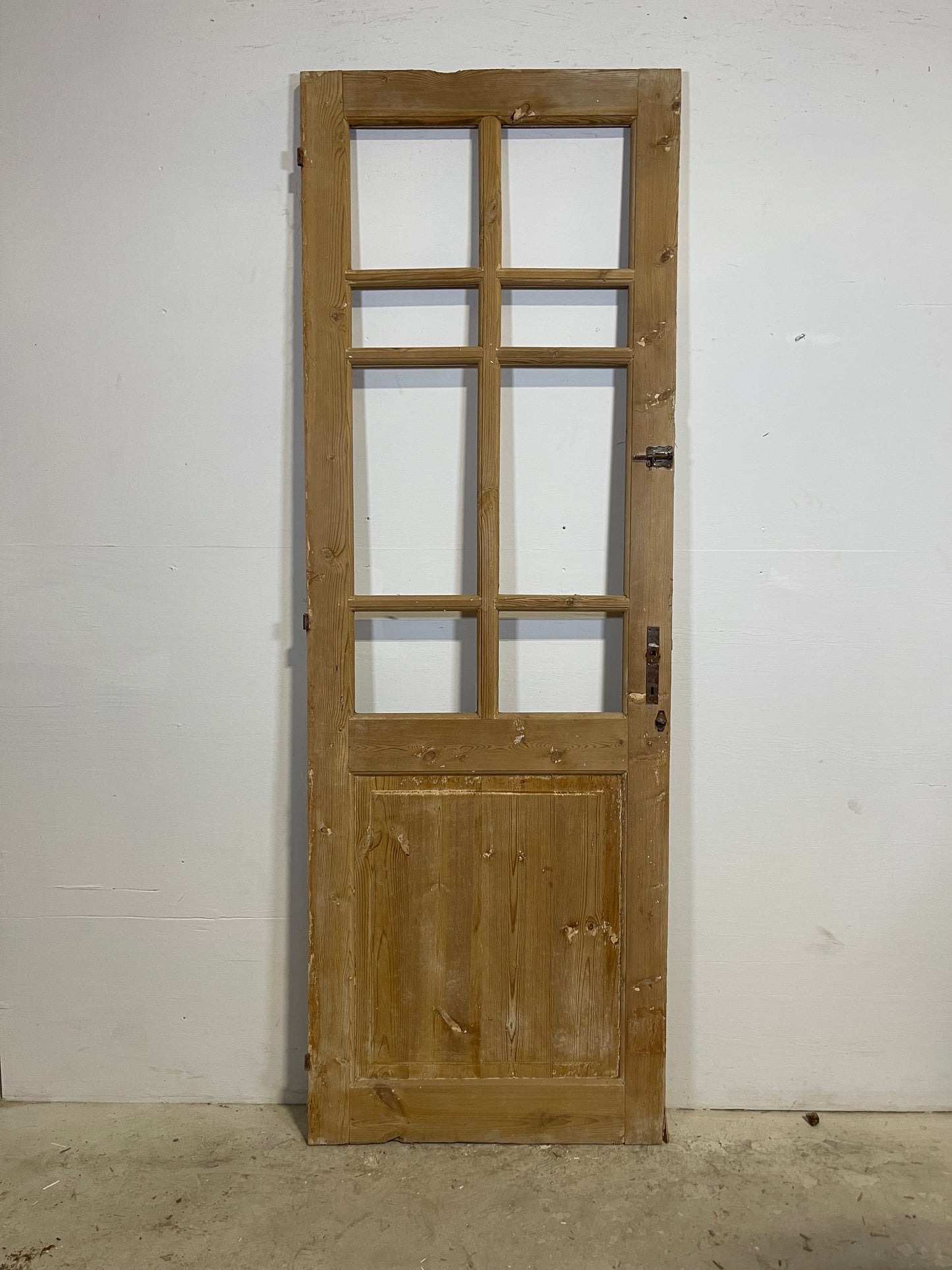 Antique French Panel Door with Glass  (84x28.75) L344