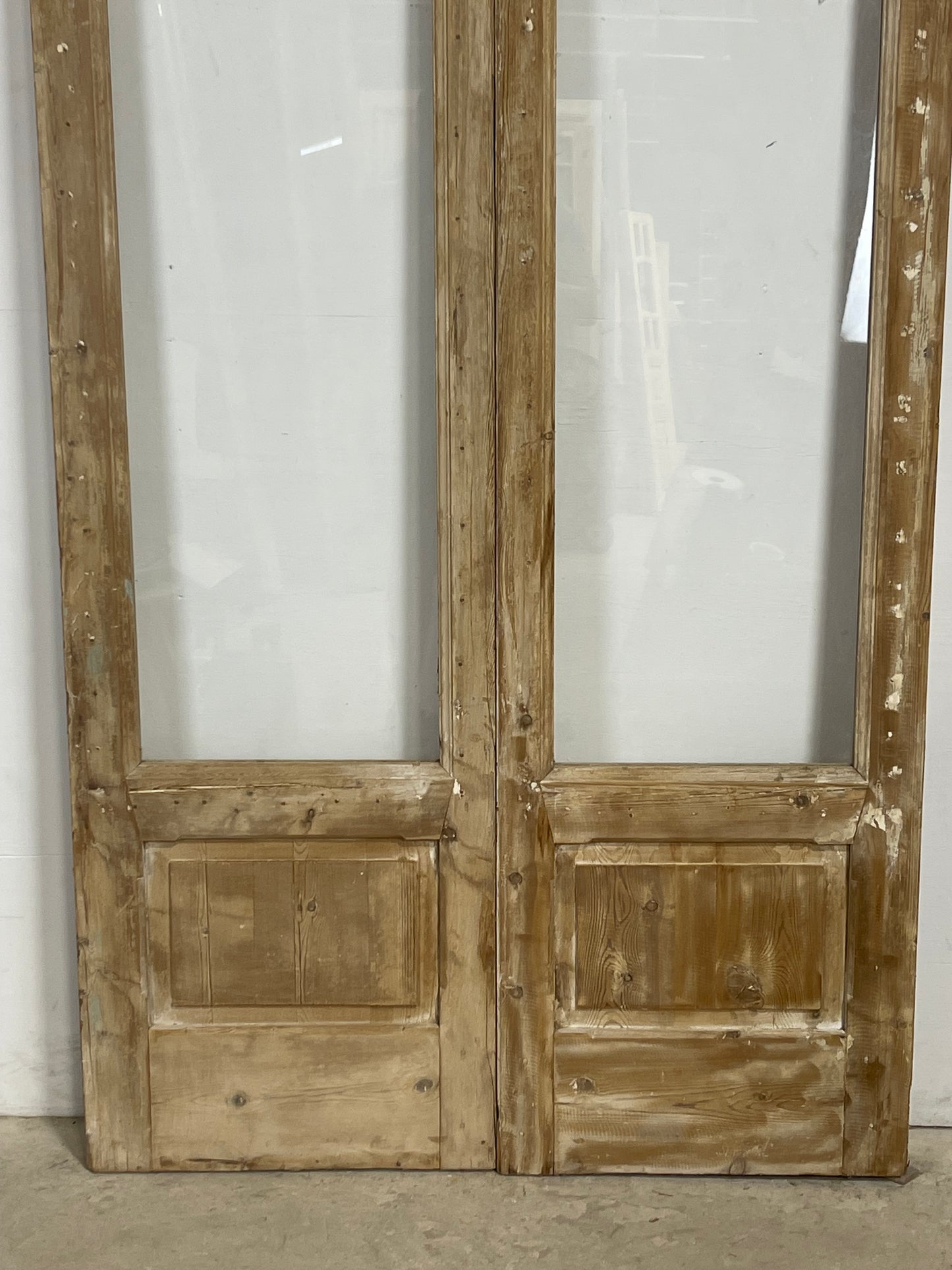 Antique  French Panel Doors with glass (107x46.75)   M088