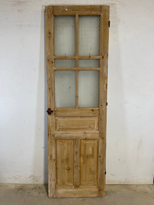 Copy of Antique French Panel Door with Glass  (87.5 x 27.25) L132