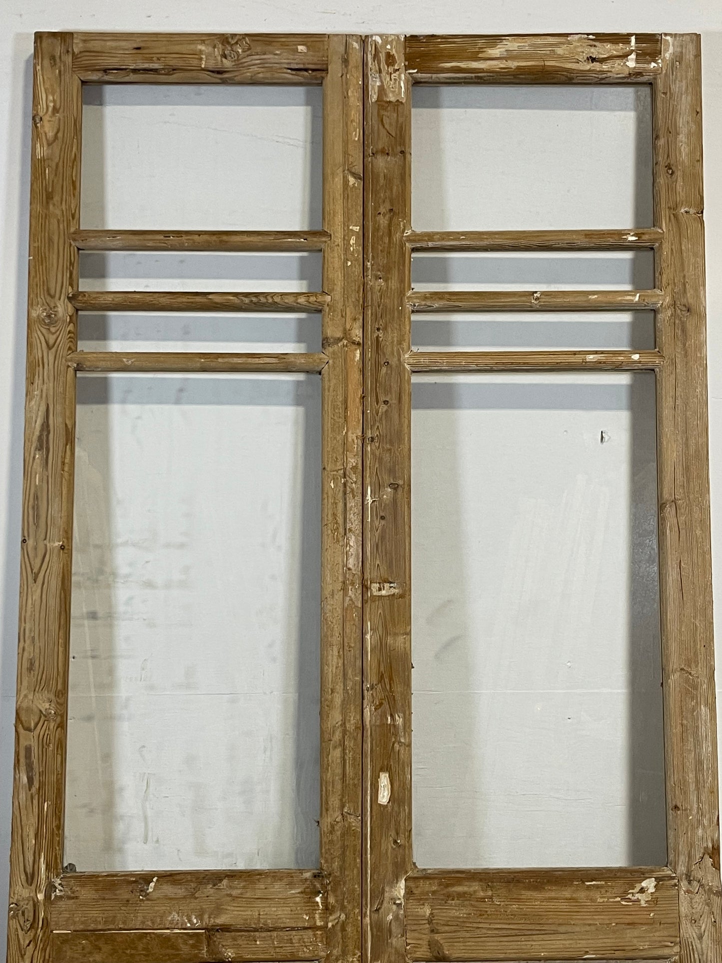 Antique French panel doors with glass (90.75x43) L208
