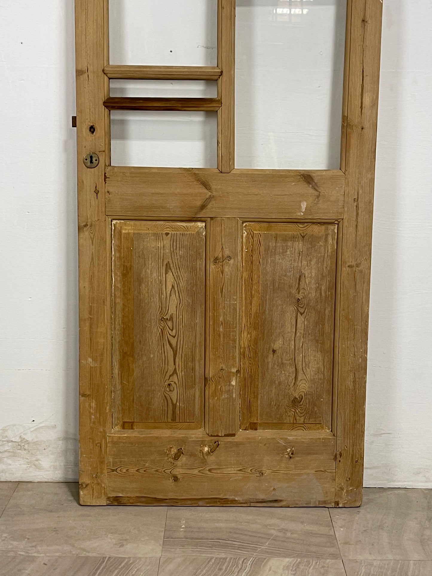 Antique French Panel Door with Glass  (84.25 x 31.5) N161