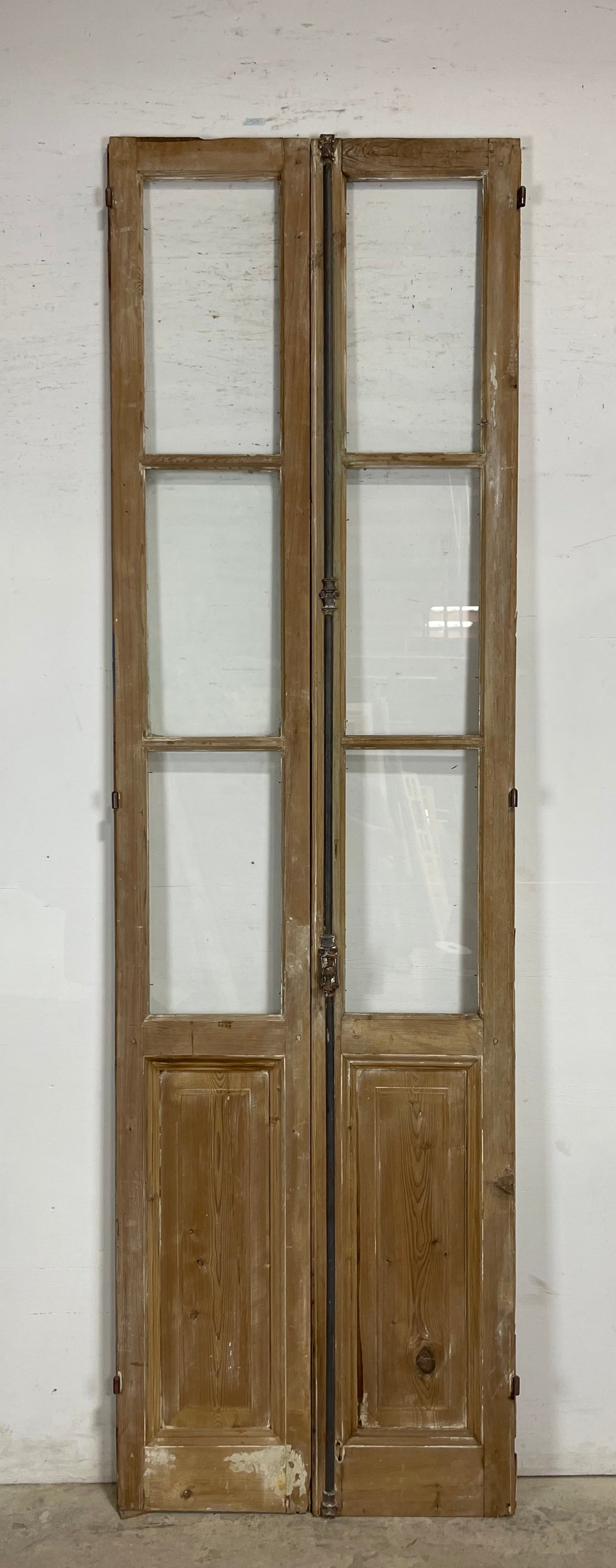 Antique  French Panel Doors with glass (104x30.5)   M085