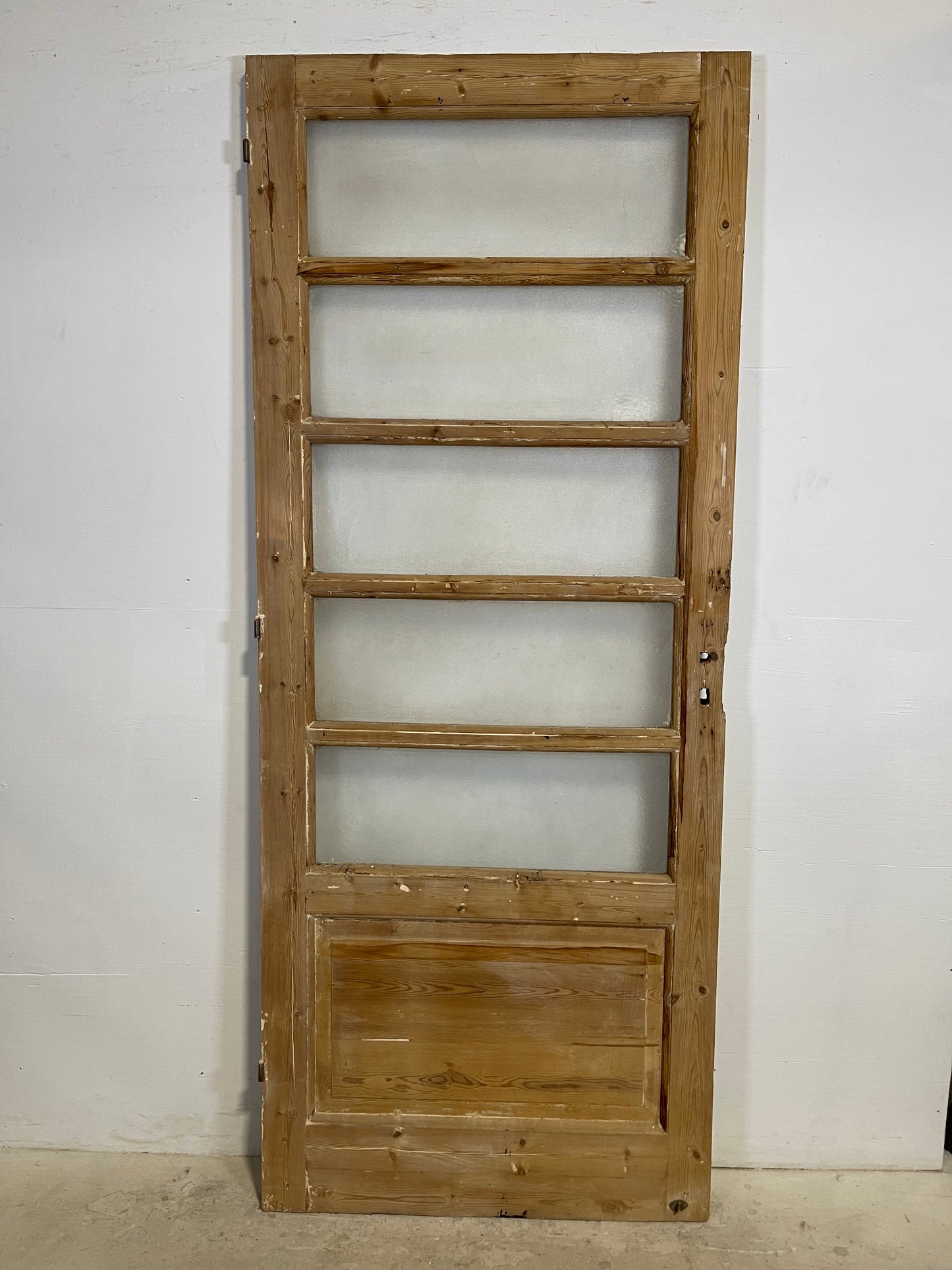 Antique French Panel Door with Glass  (88.5x36) L304