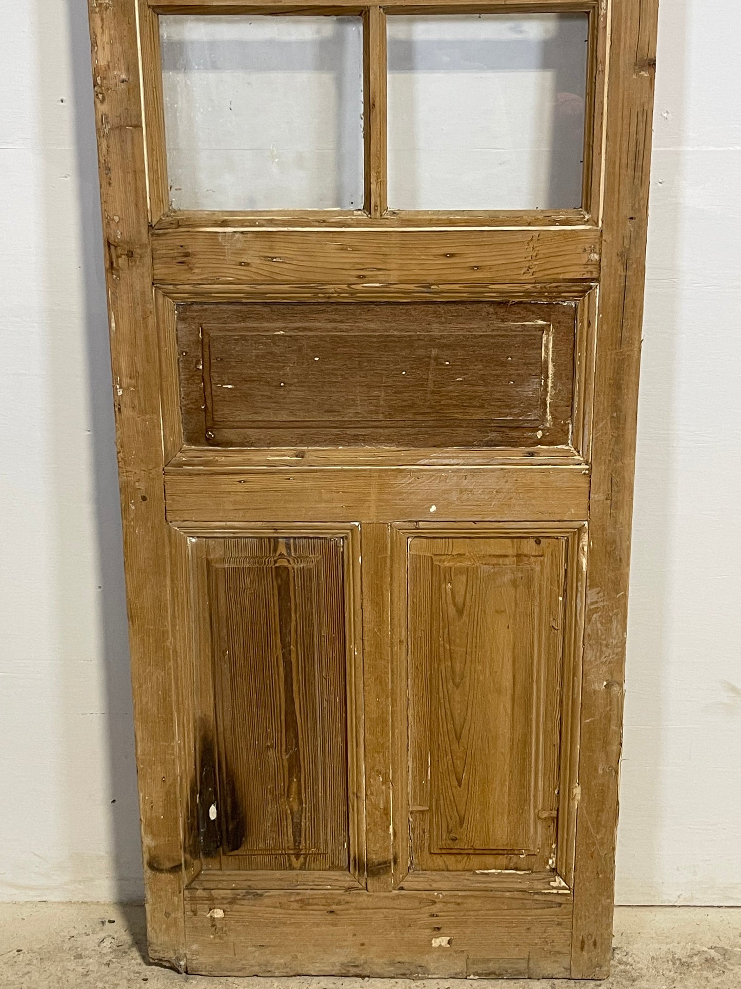 Antique French Panel Door with Glass  (90.25x28) L321