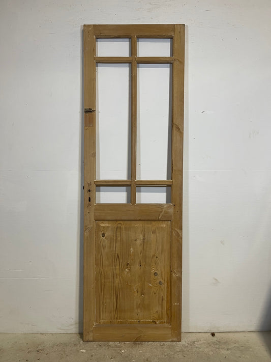 Antique French Panel Door with Glass  (88x28) L341