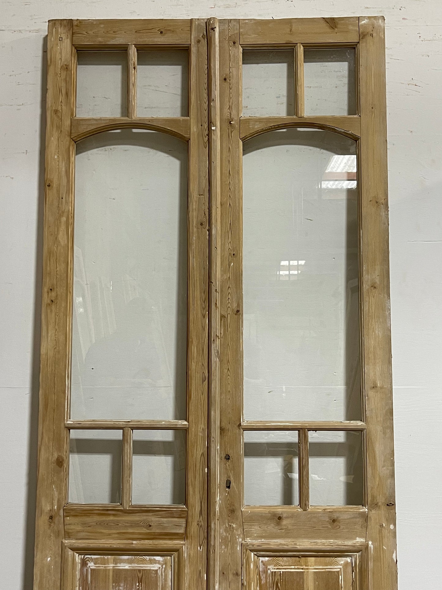 Antique French Panel Doors with Glass (101x44) J323