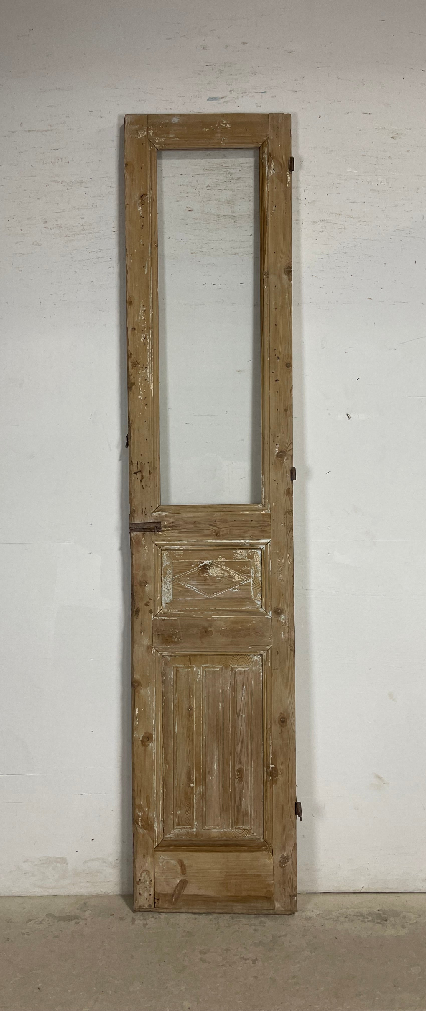 Antique French Panel Door with Glass  (103 x 21.25) M269