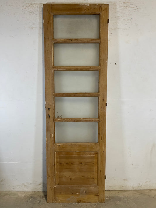 Antique French Panel Door with Glass  (89x27.5) L138s