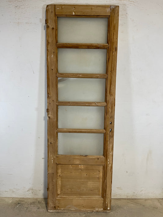 Copy of Antique French Panel Door with Glass  (86.25x28) L133