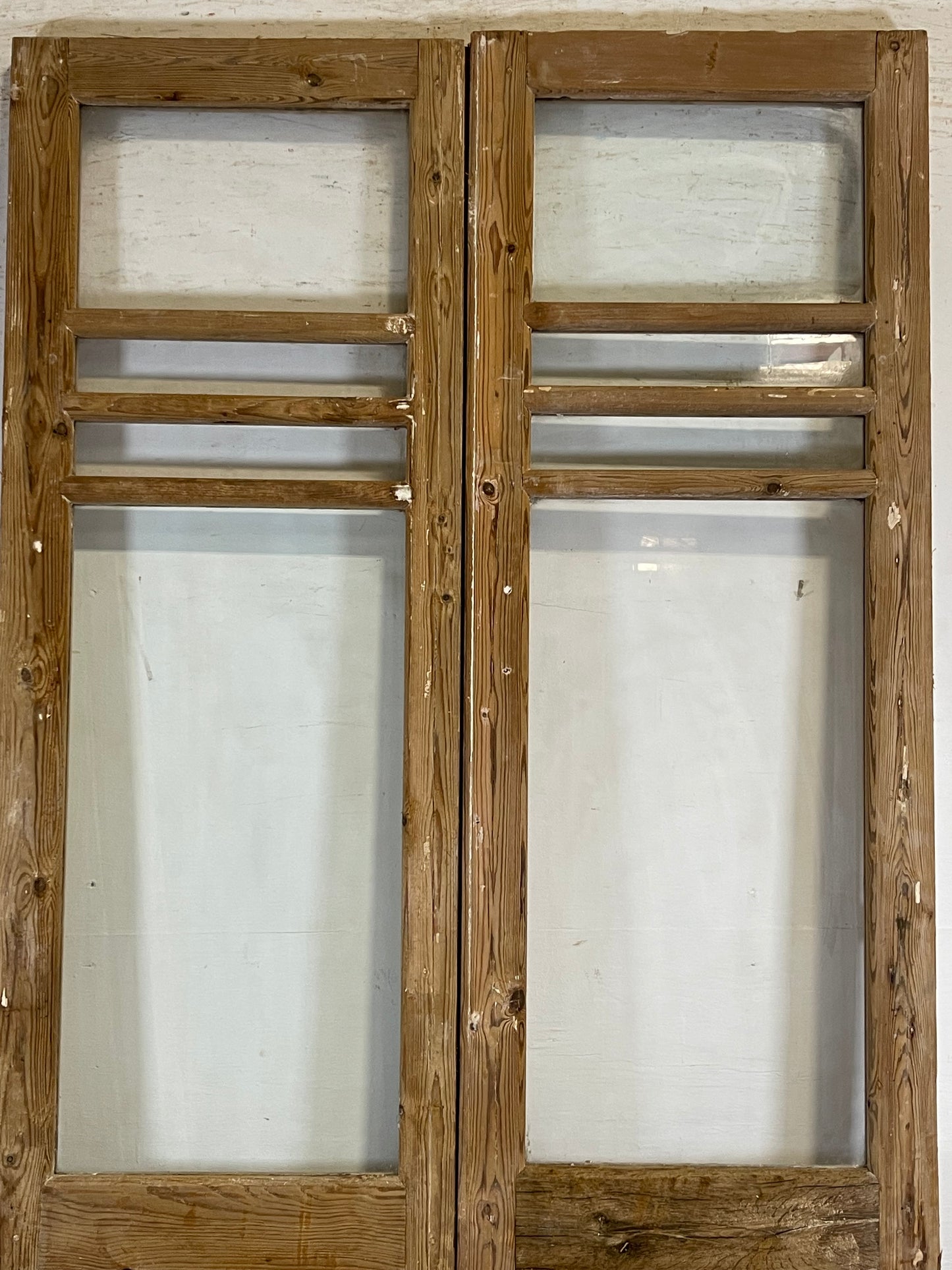 Antique French panel doors with glass (90.75x43.5) L162