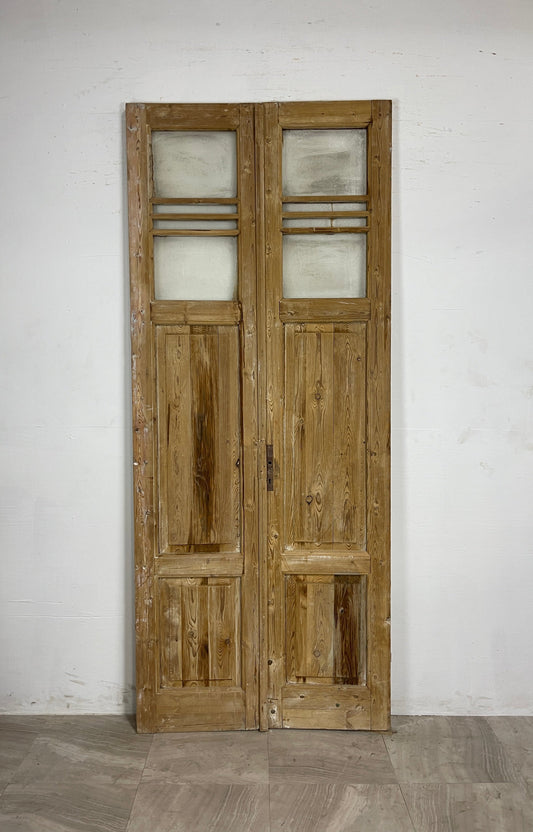 Antique French Panel Doors with Glass   (97.5 x 40.5)   N050