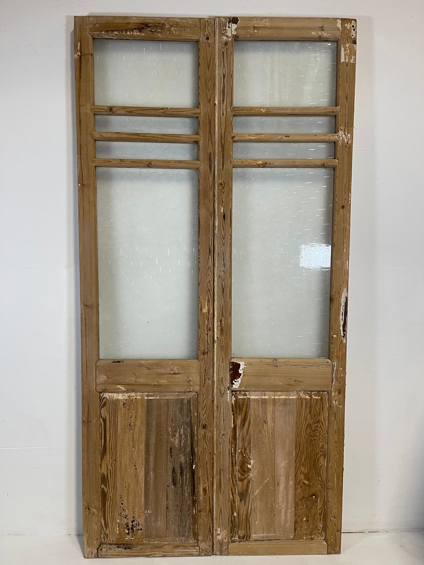 Antique French panel doors with glass (86.5x43) L196