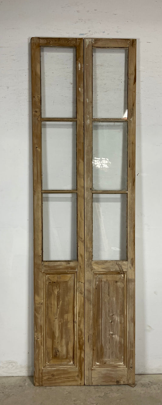 Antique  French Panel Doors with glass (104x30.5)   M085