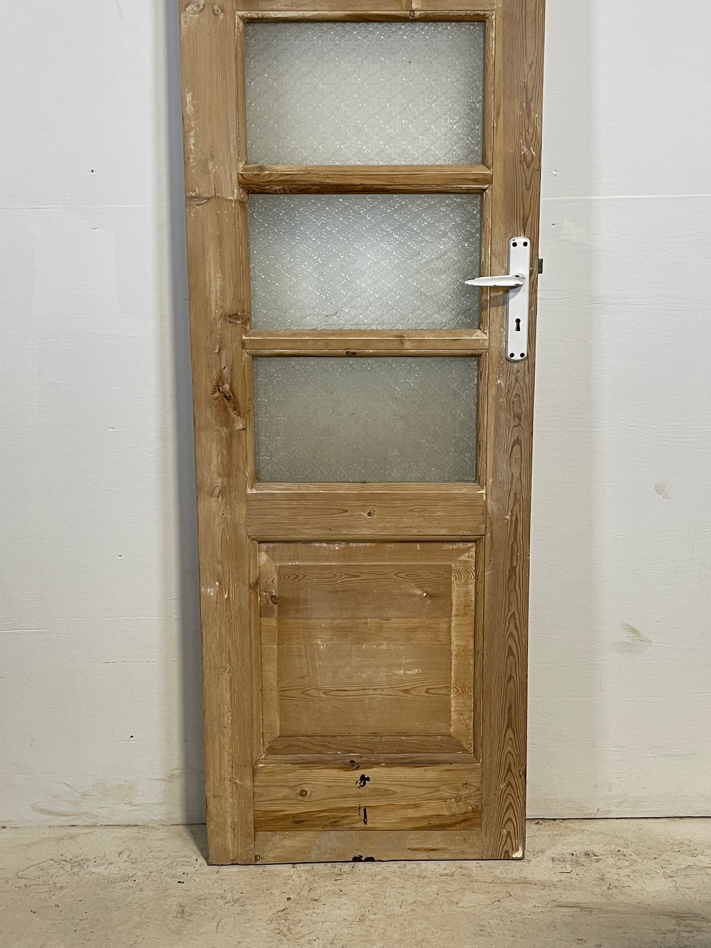 Antique French Panel Door with Glass  (85.5x23.75) L232