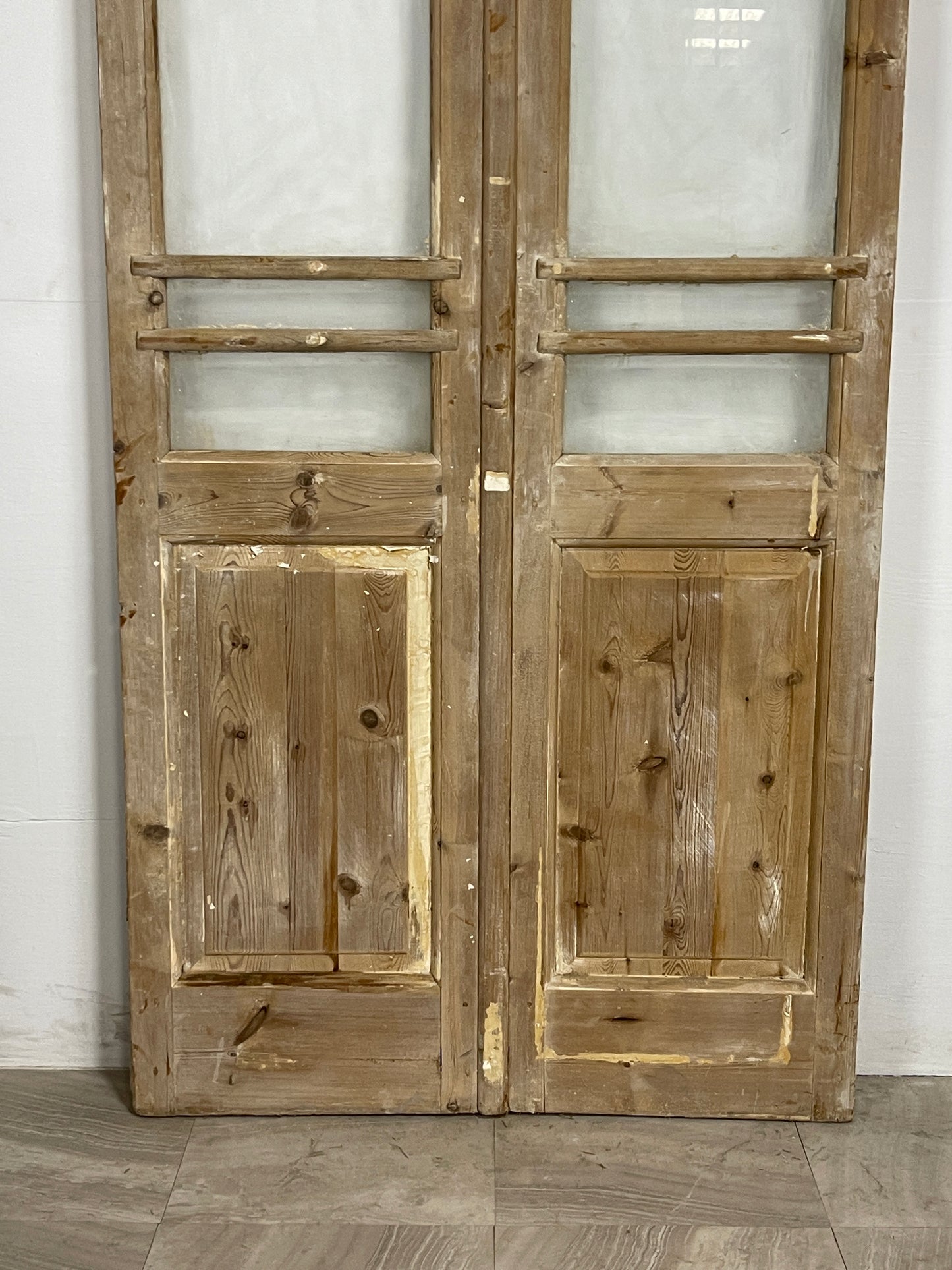 Antique French Panel Doors with Glass   (91 x 43)   N046