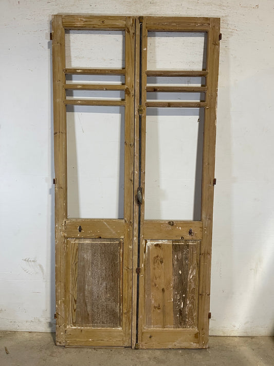 Antique French panel doors with glass (89.75x43) L195