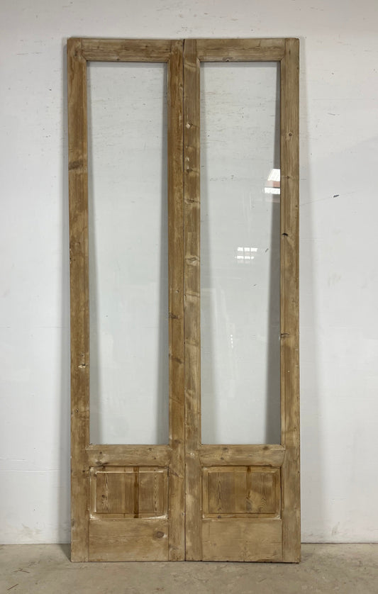 Antique  French Panel Doors with glass (107x47.5)   M102
