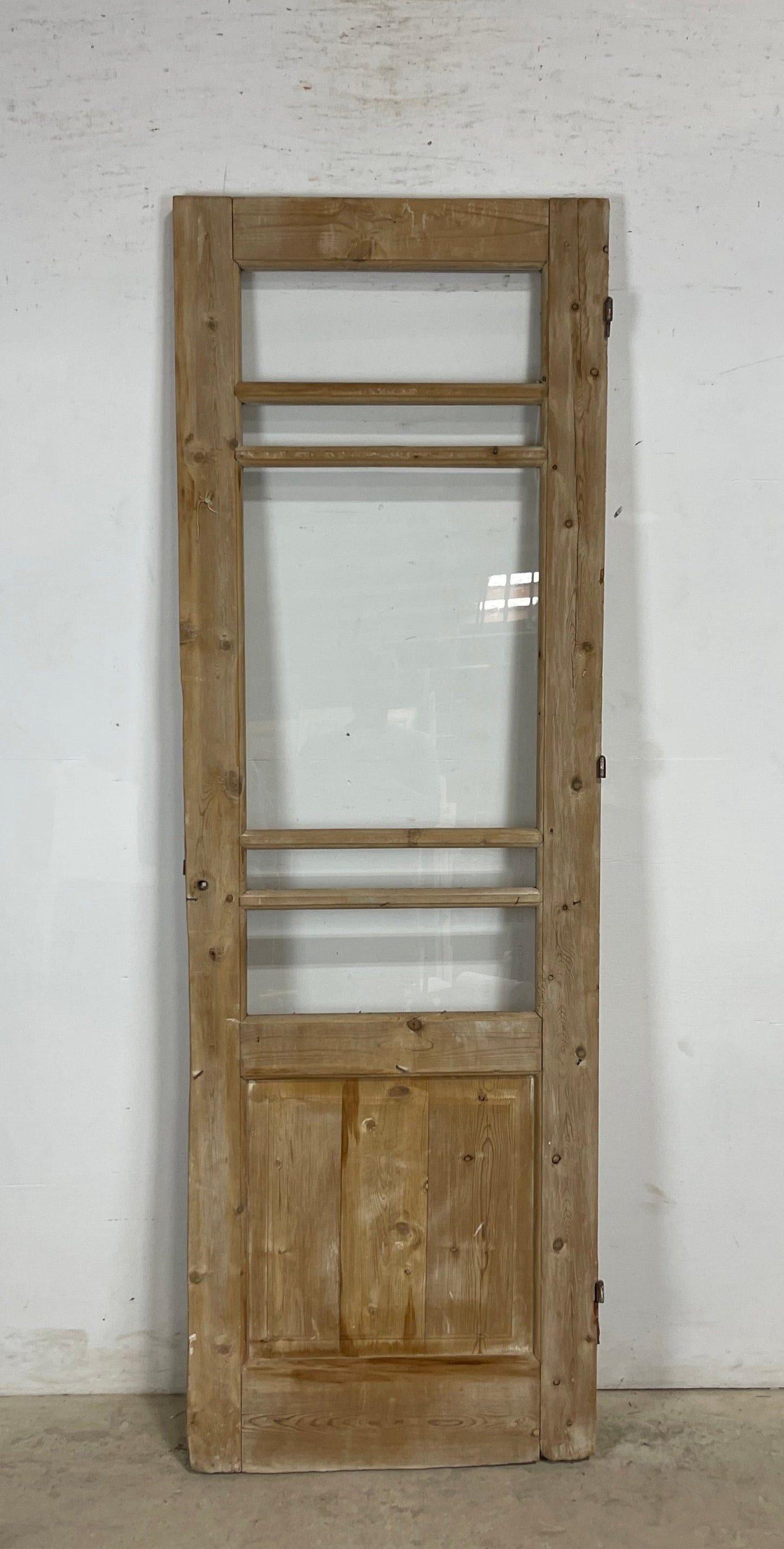 Antique French Panel Door with Glass  (85 x 28) M226